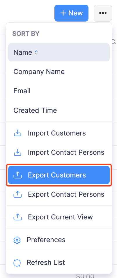 Export Customers