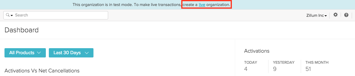 Upgrade to Live Organization