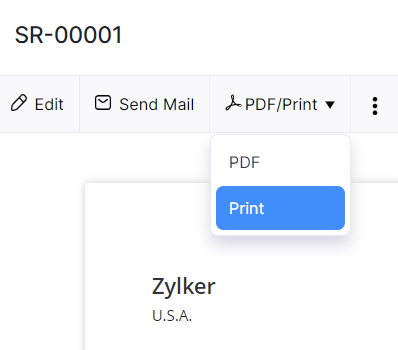Print Sales Receipt