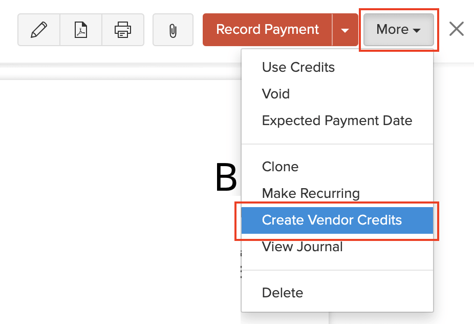 Create Vendor Credits