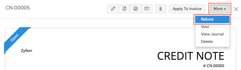 Refund Credit Note