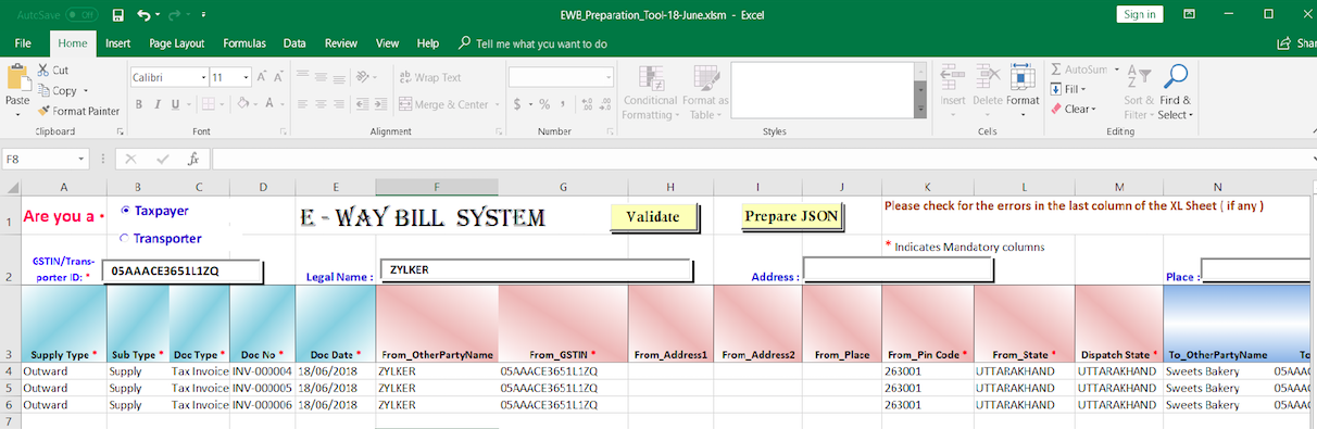 Validate JSON