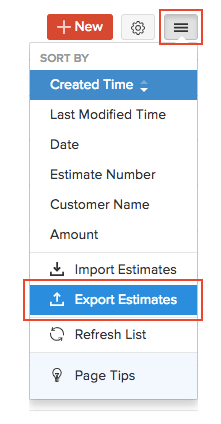 Export Estimate