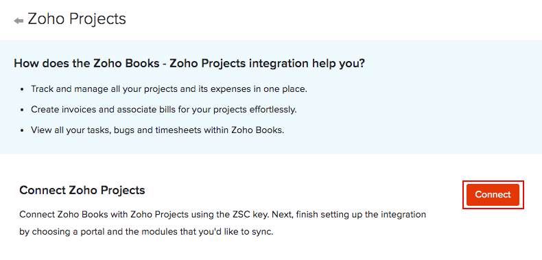 Zoho Projects Connect