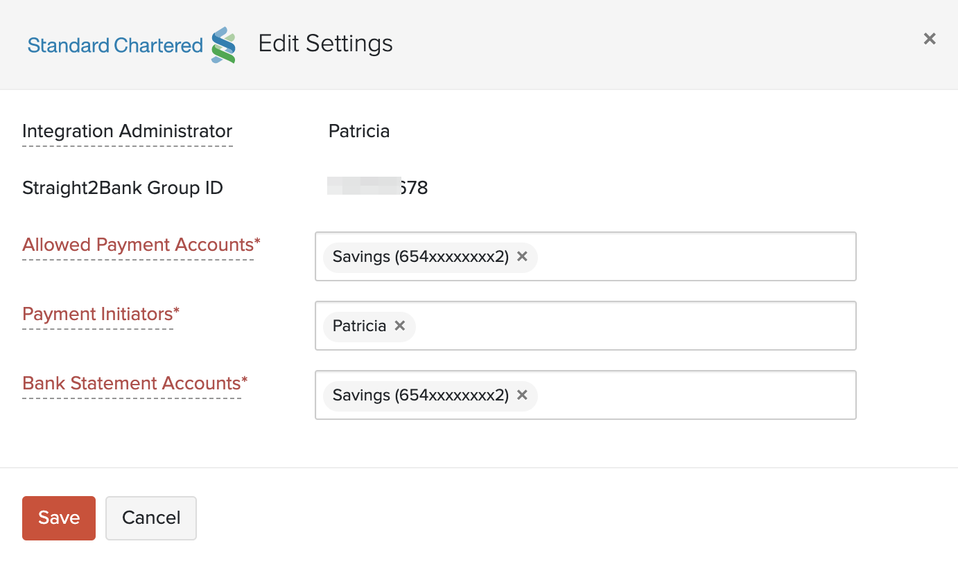 SCB settings page