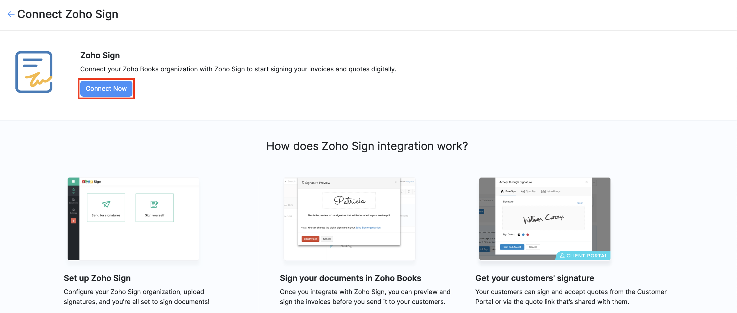 Zoho Sign Details Screen