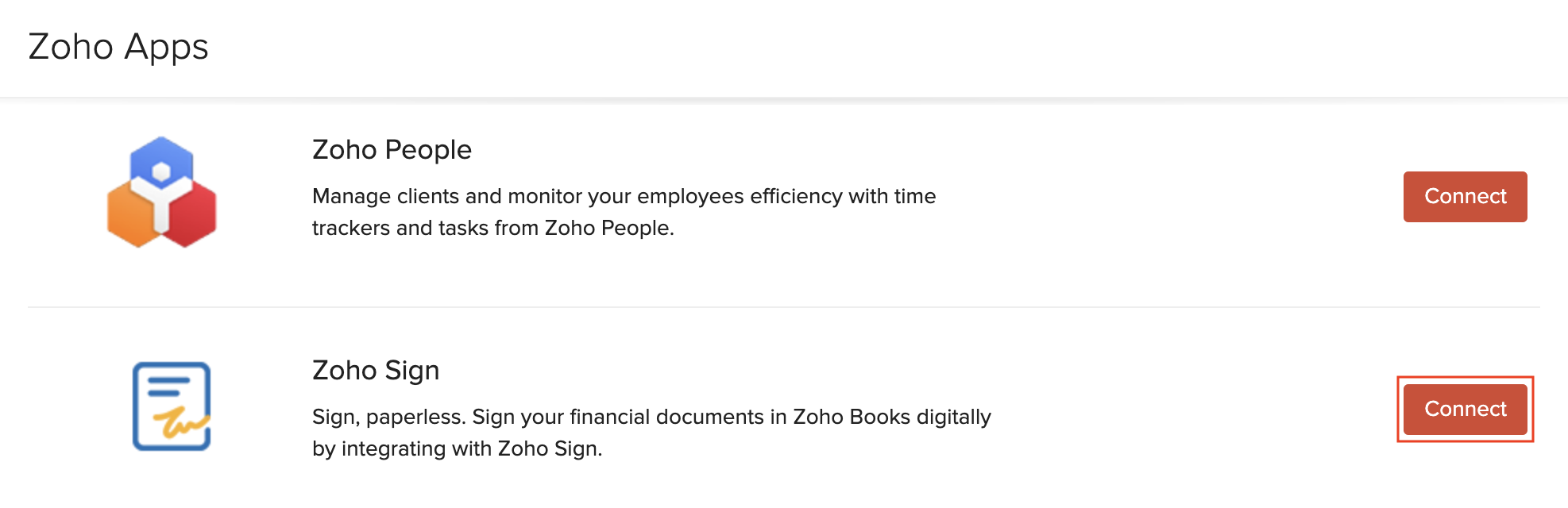 Connect to Zoho Sign