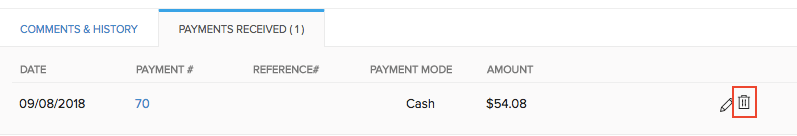 Delete Payments Received