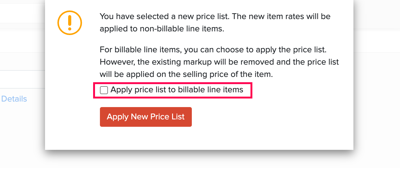 Apply Price Lists on Billable items
