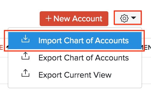 Import Chart of Accounts