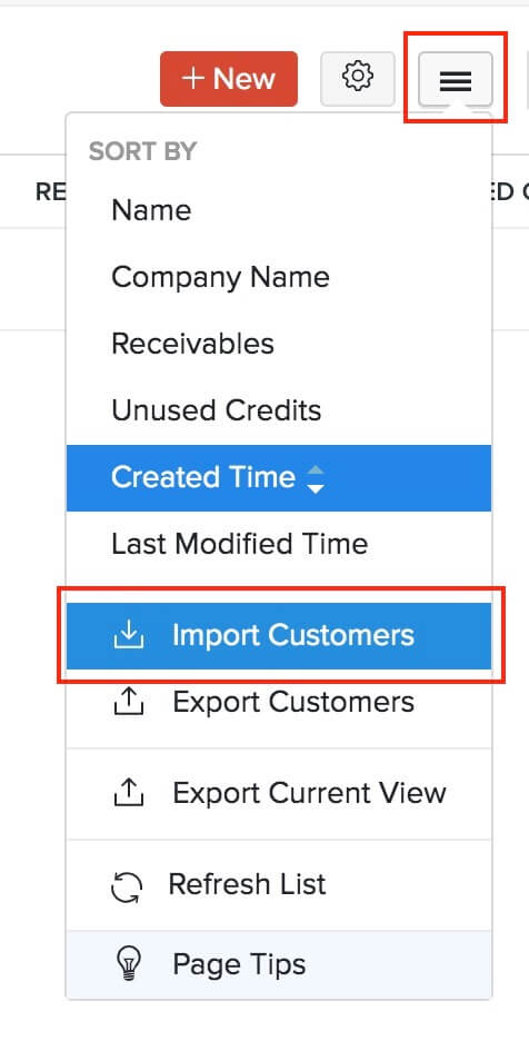 Import Customers