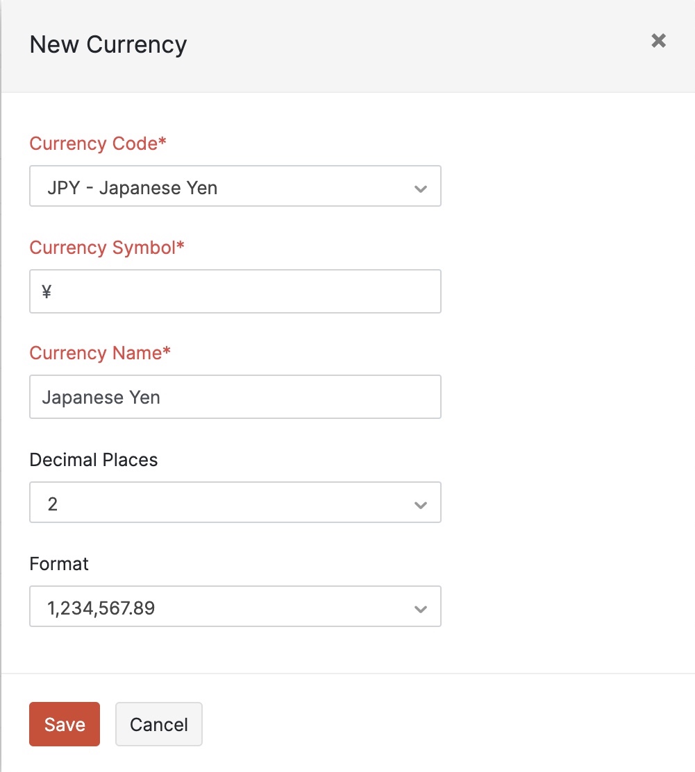 Configure Currencies