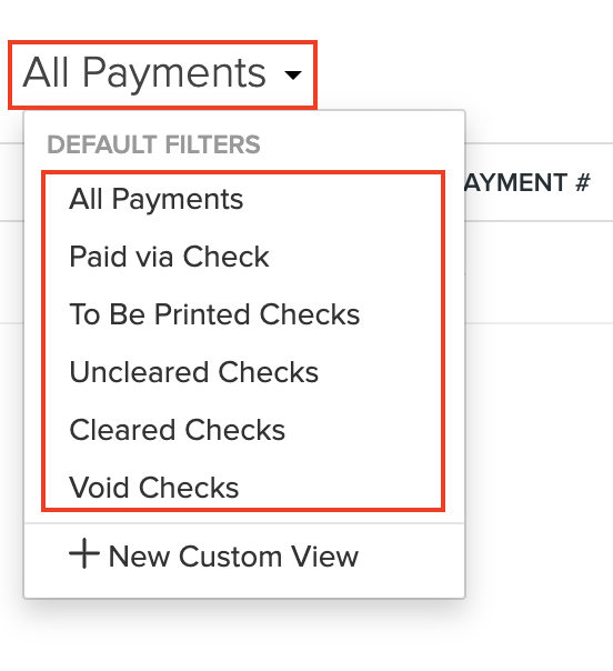 Filter Payments