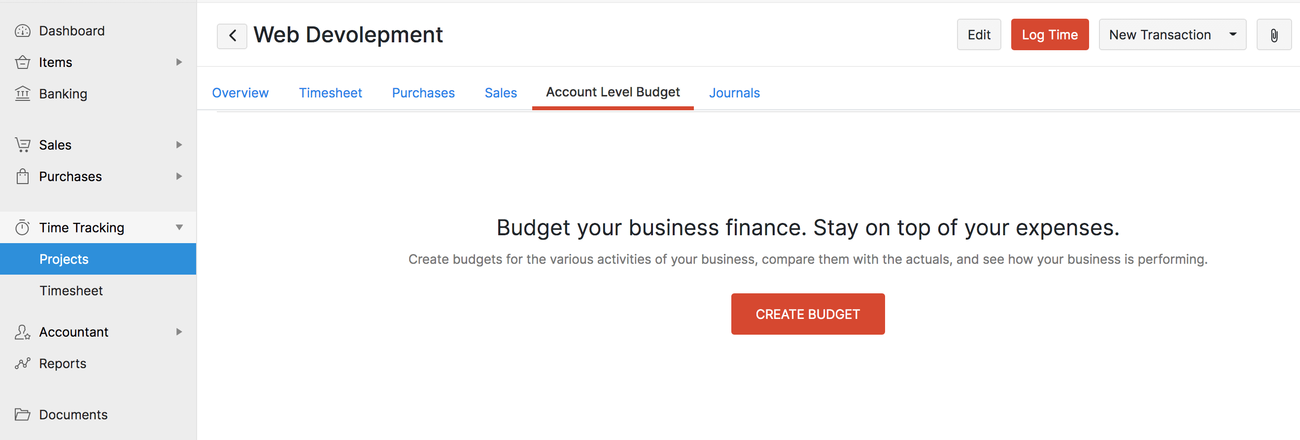 Create New Budget