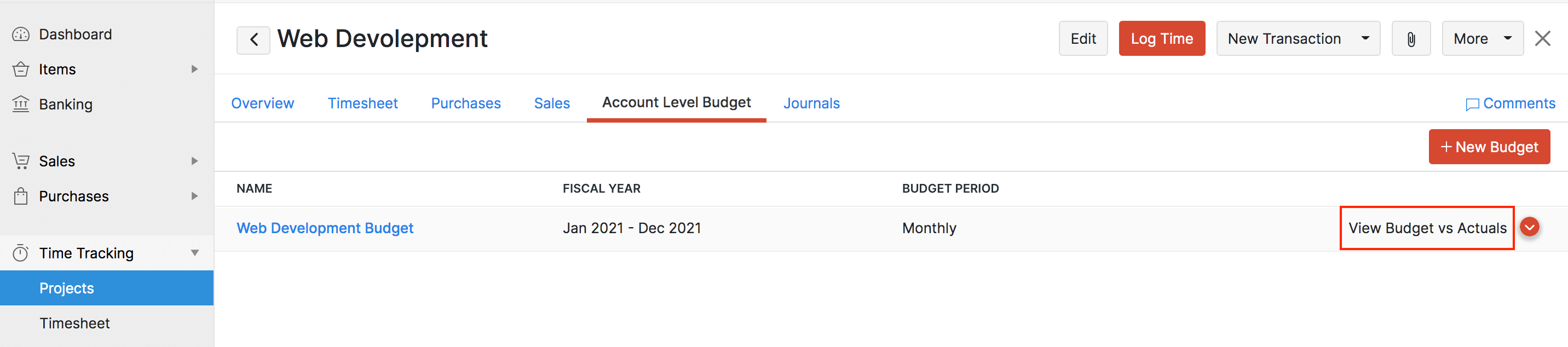 Project Overview Budget