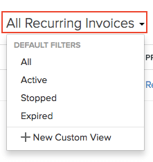 Filter Recurring Invoices