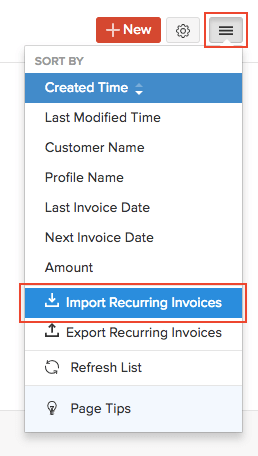 Import Recurring Invoices