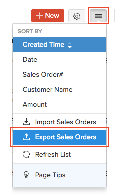 Export Sales Orders