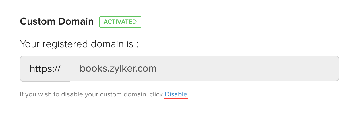 Disable Custom Domain