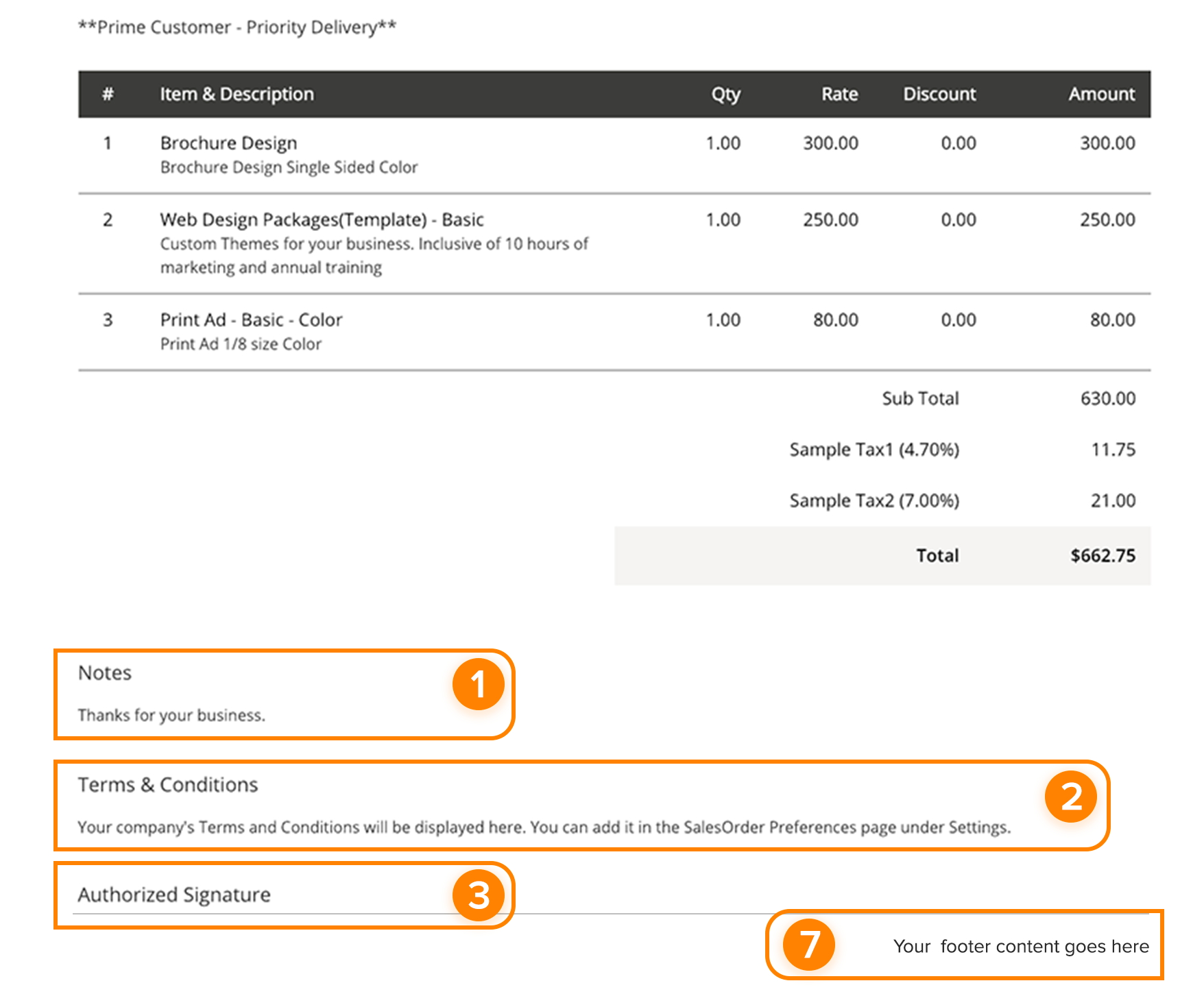 Template Footer Section