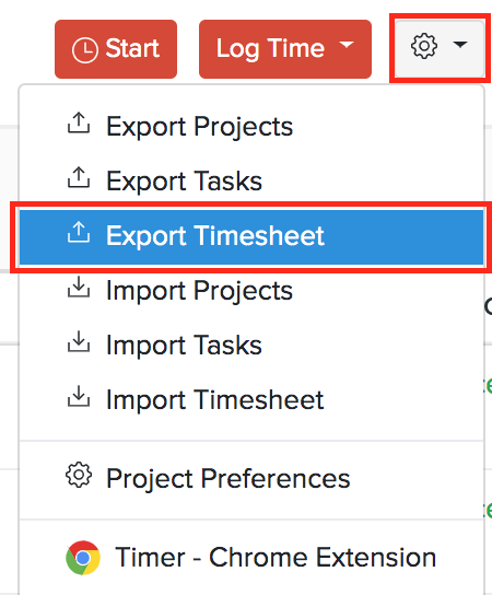 Export Timesheet