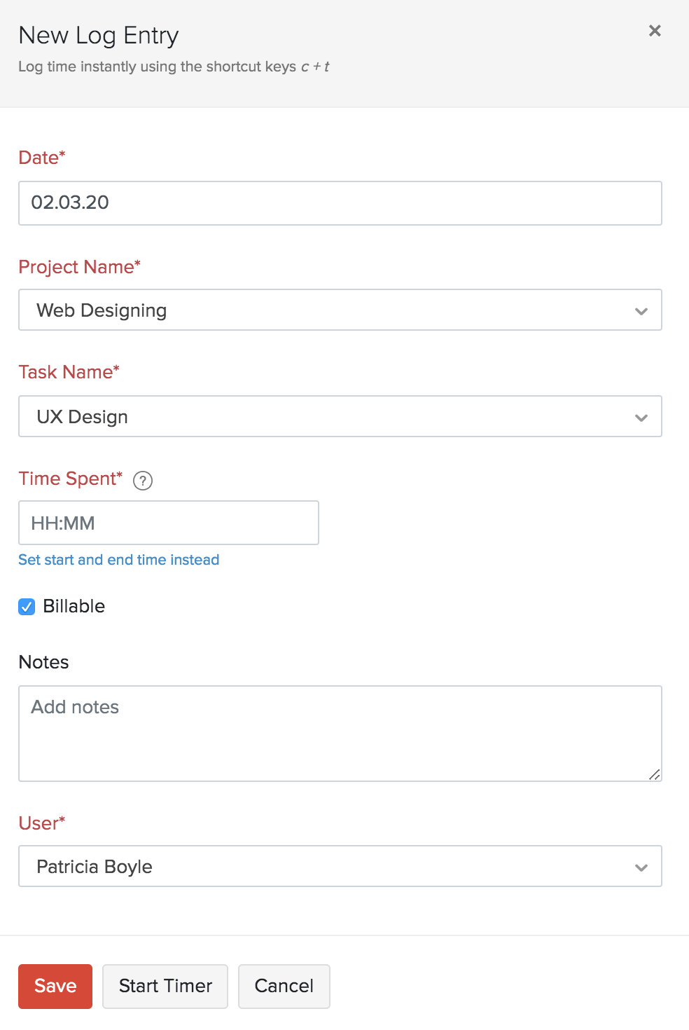 Log Timesheet