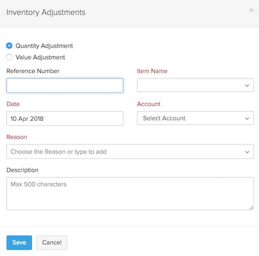 Make inventory adjustment