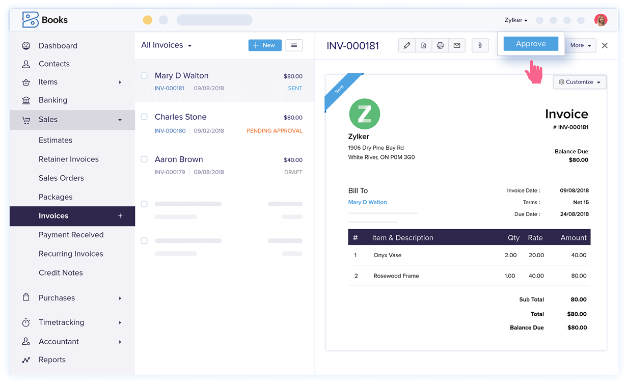 Invoice Approval Software - Billing and Invoicing Software | Zoho Books