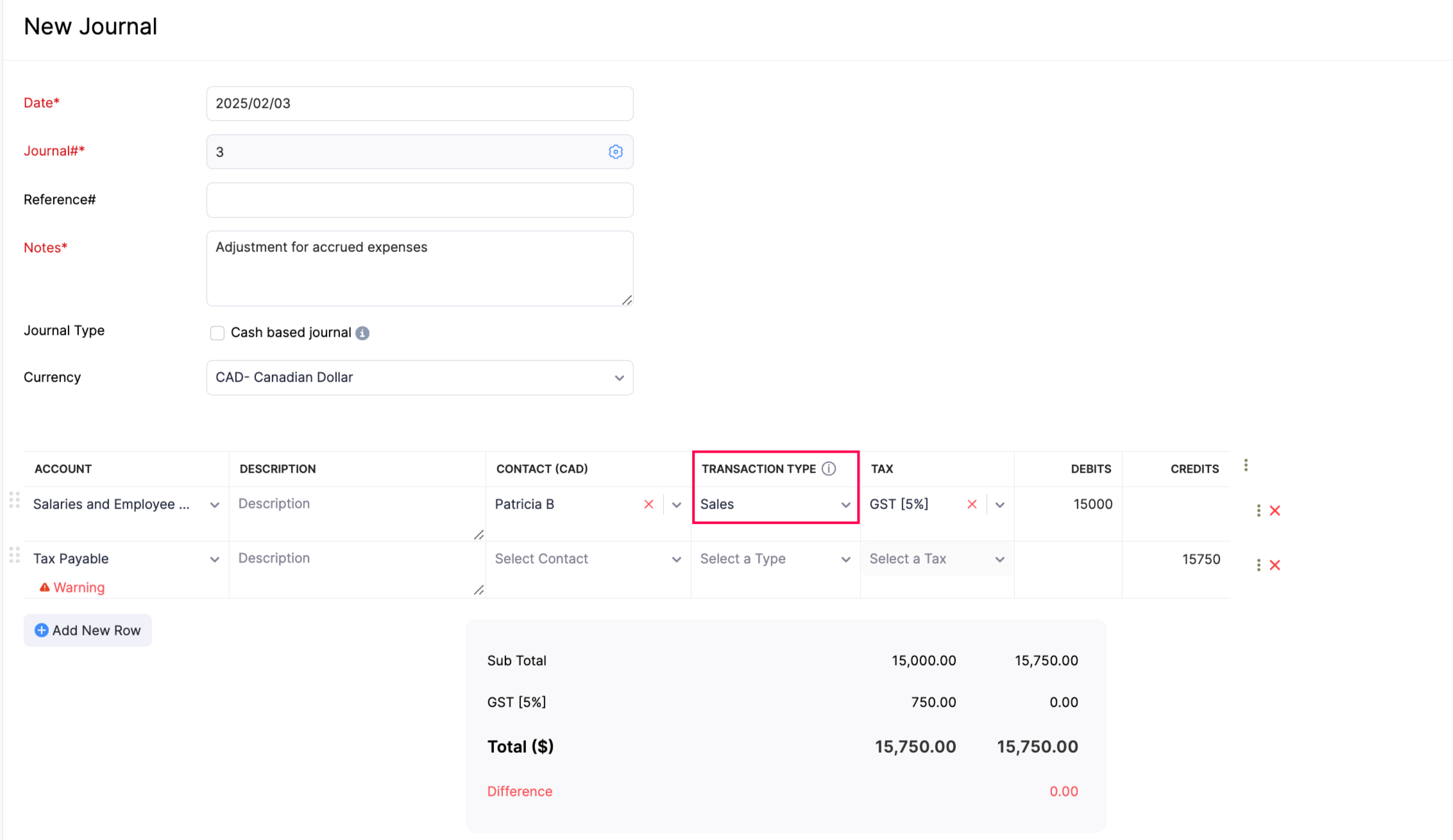 Tax Line Item