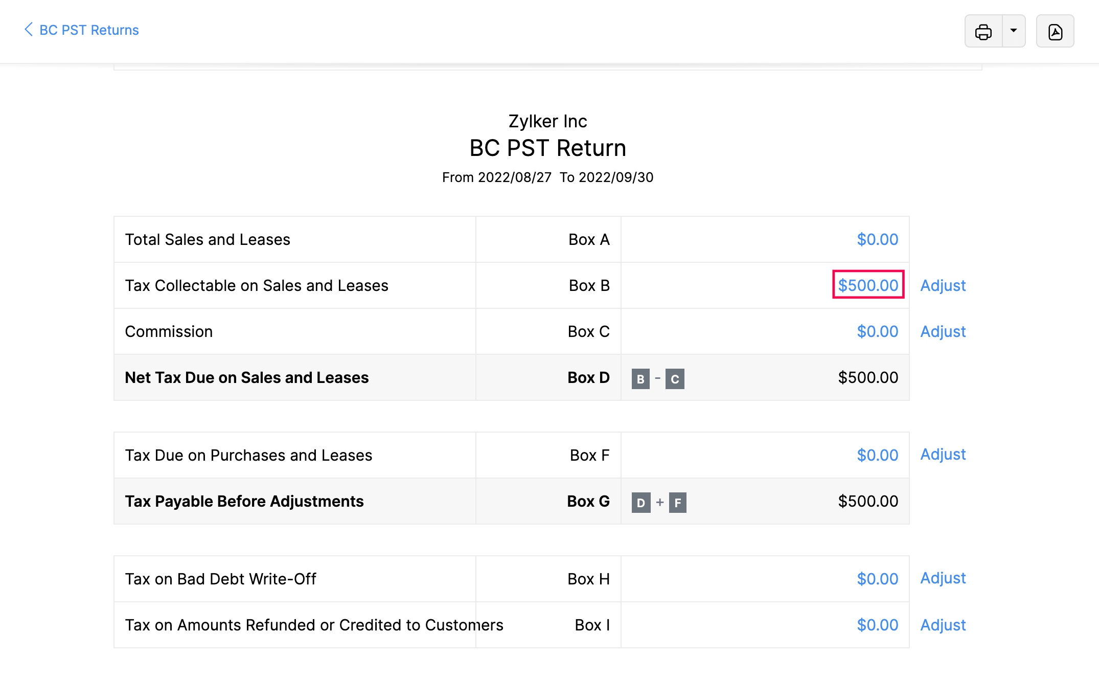 Tax Rate Details