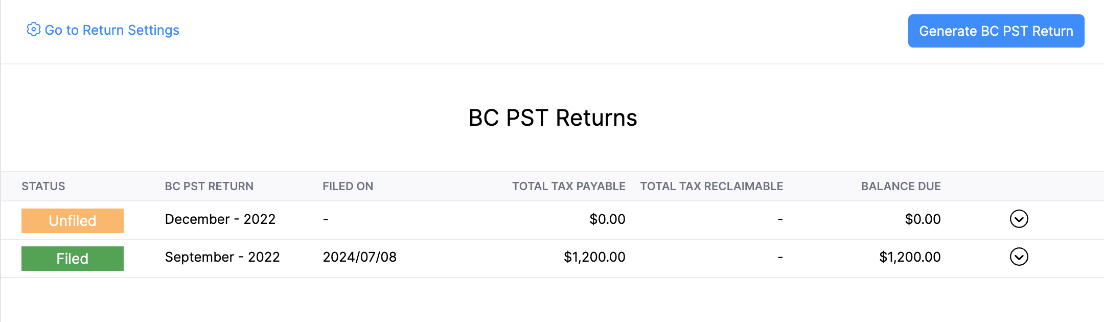 View Tax Return