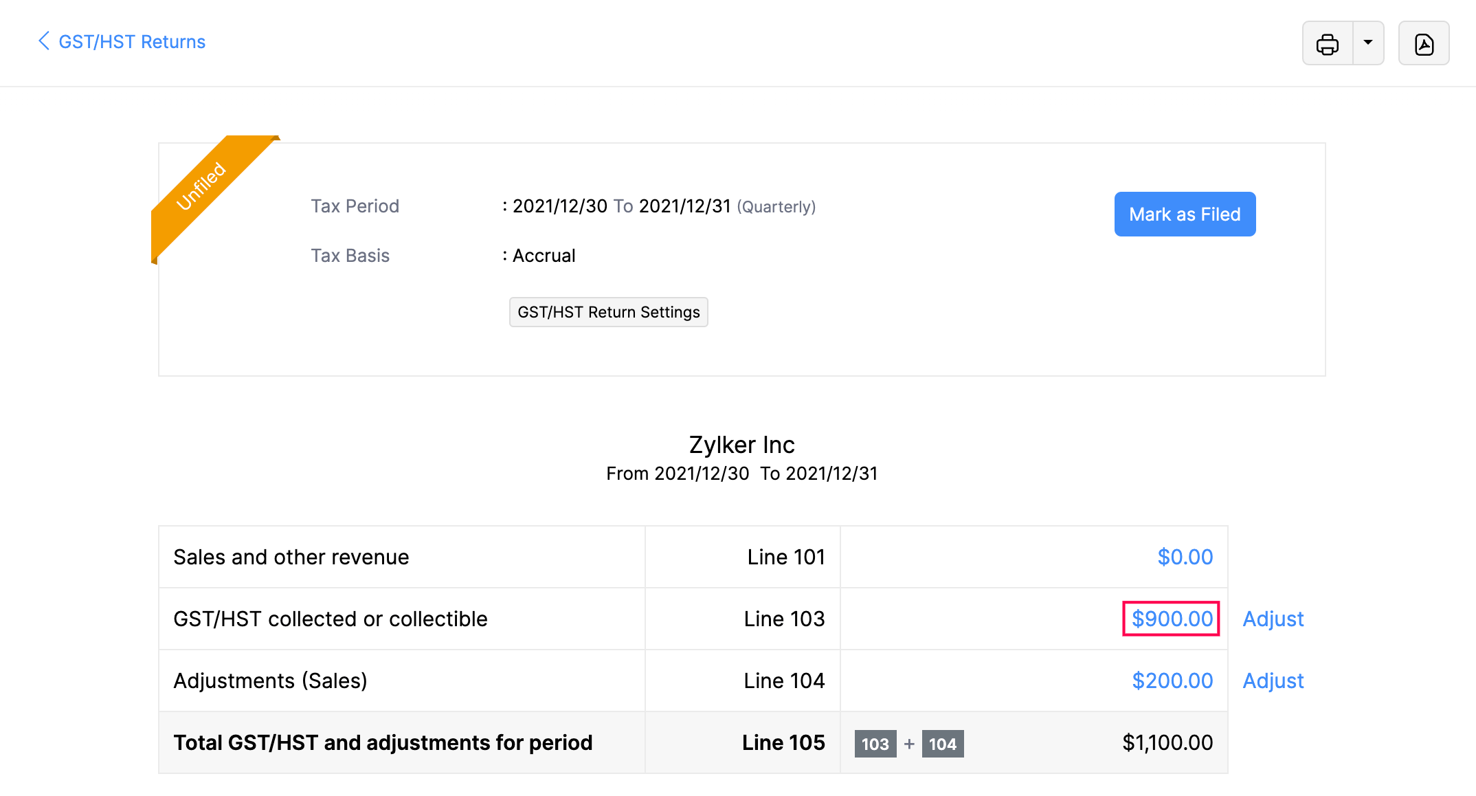 Tax Rate Details