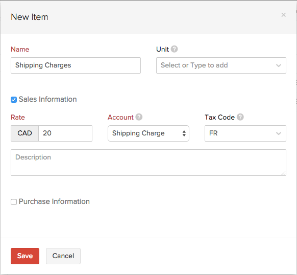 Shipping charge