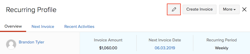 Edit Recurring Invoice