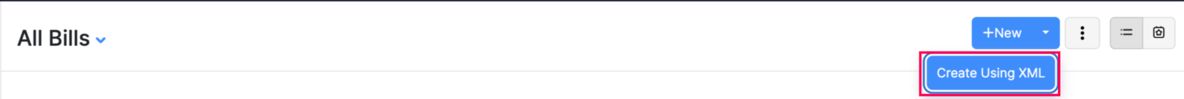 Create Using XML Button
