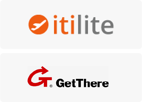 Image showing logos of GetThere, itlite, and Routespring -  Travel integrations