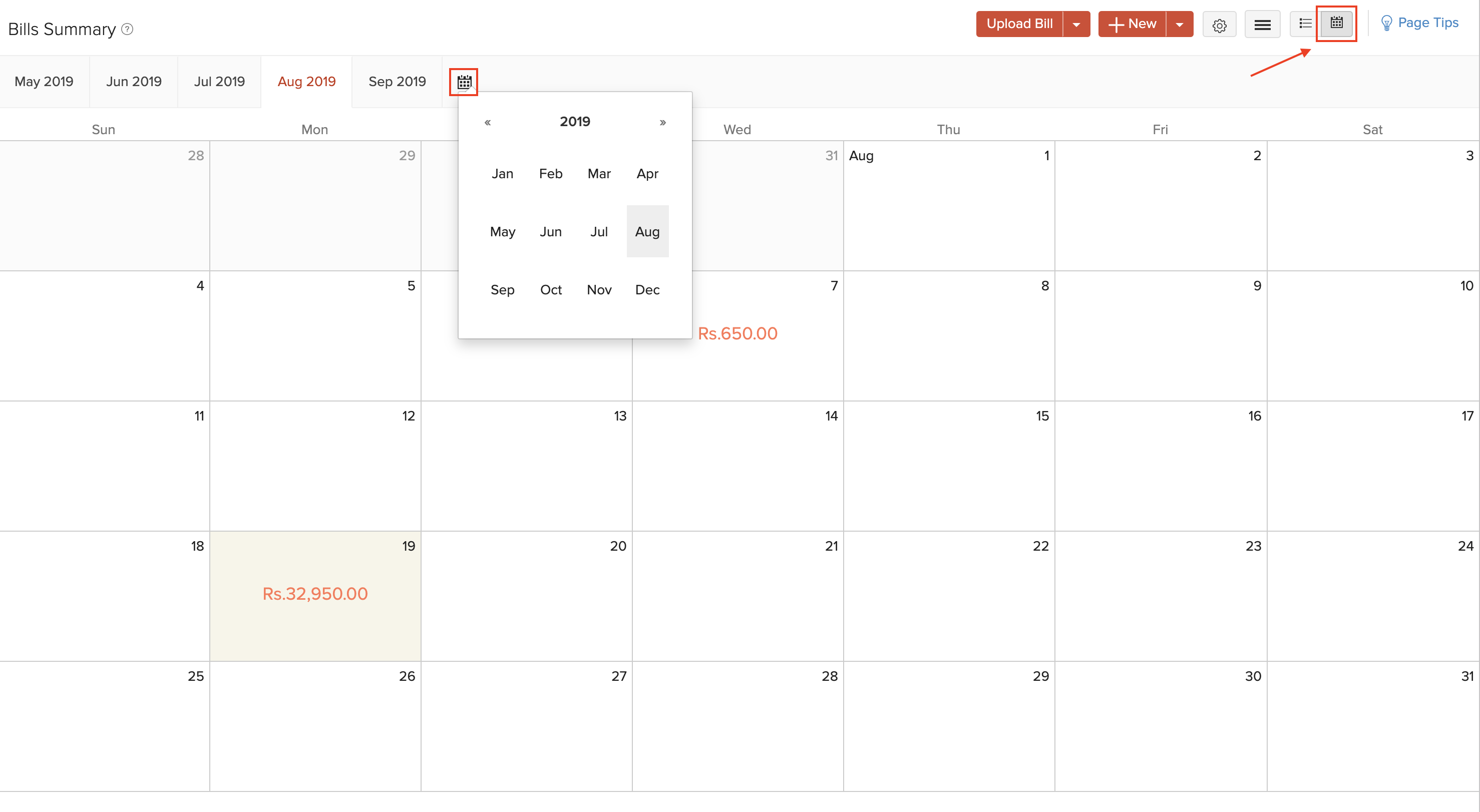 Calendar View