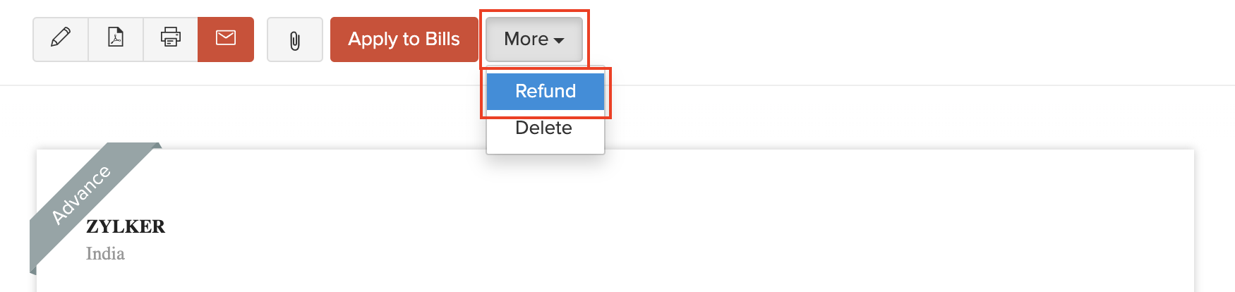 Refund Vendor Payment