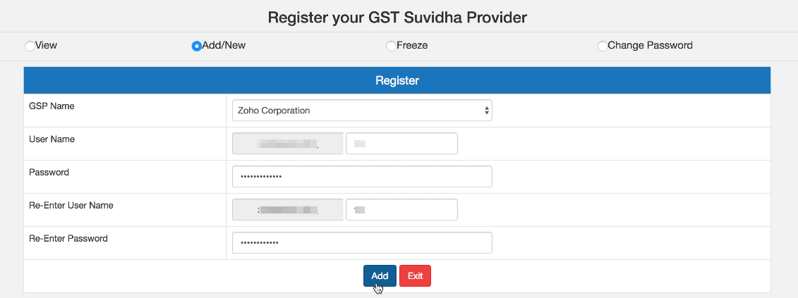 Adding Zoho Books as your GST Suvidha Provider (GSP)