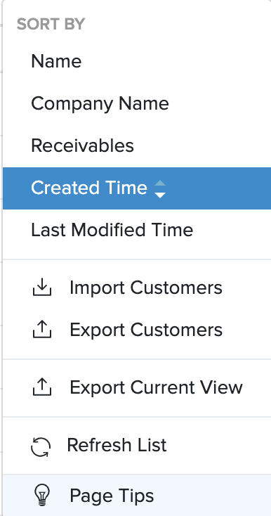 Contact import export option