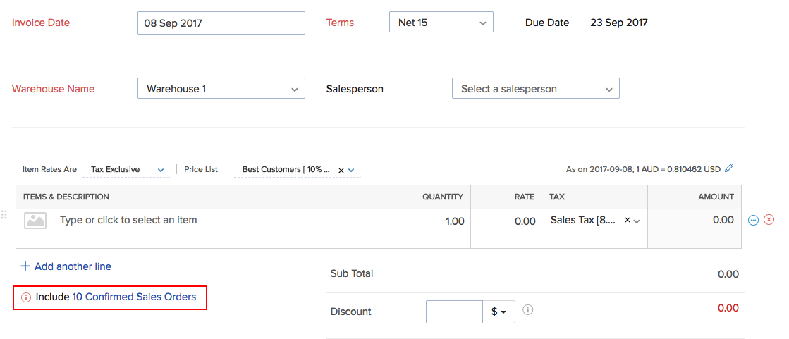 Include confirmed Sales order option in invoice
