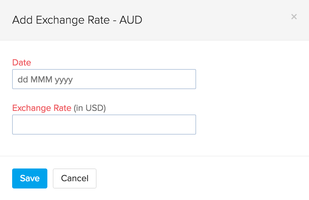image of adding an exchange rate