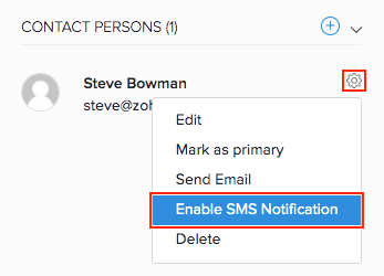 Enable SMS for contact persons