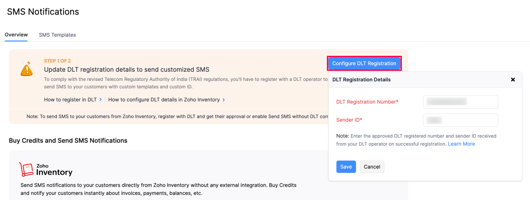 Configure DLT Registration