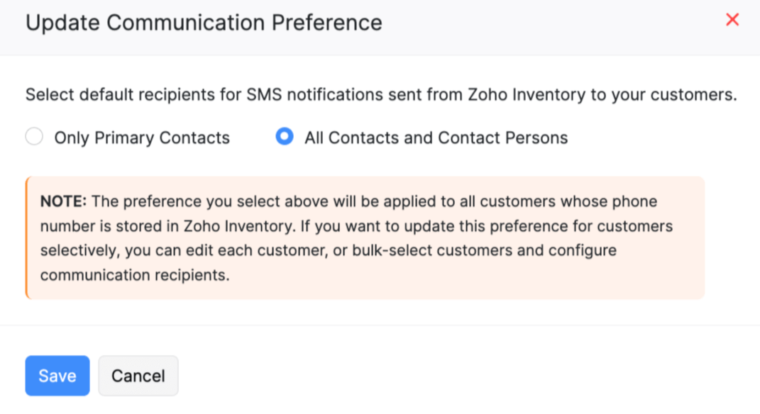 Update Communication Preference