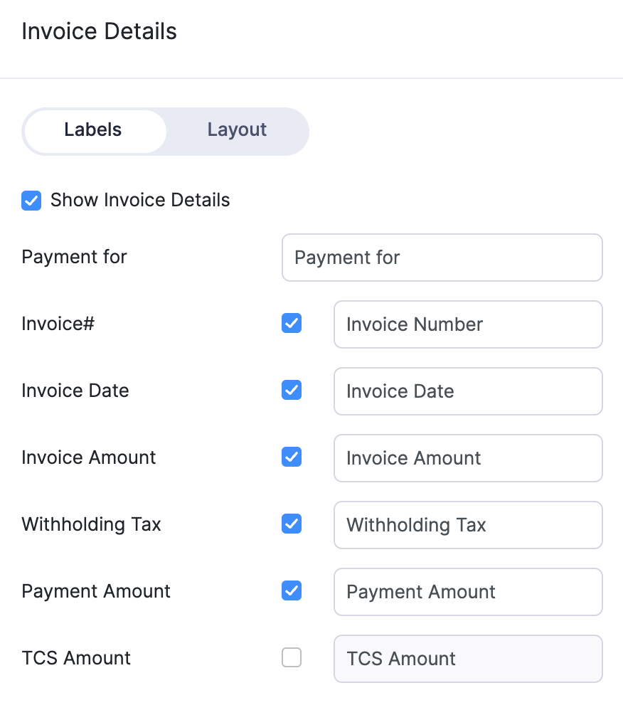 Payment Receipts Invoice