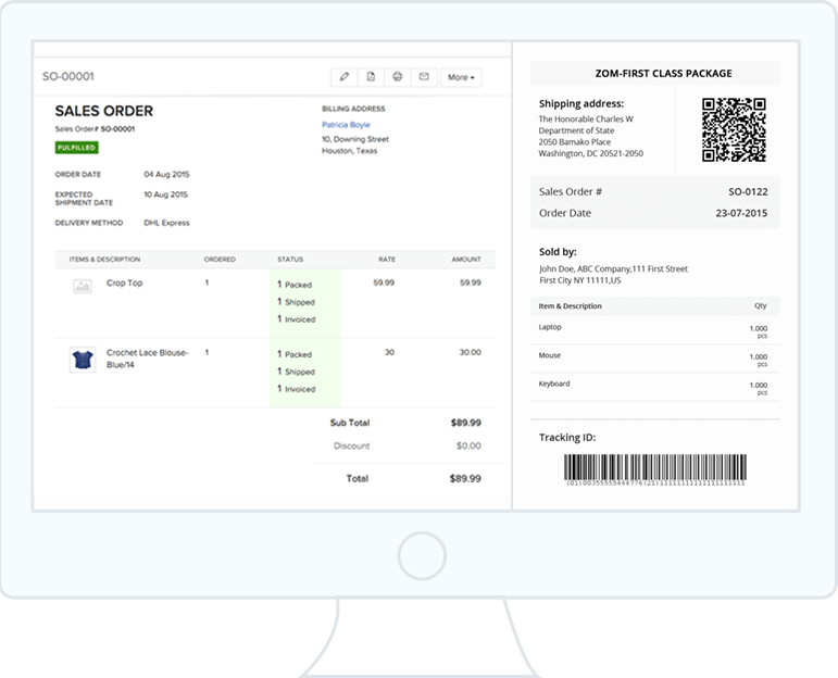 shipment label - salesorder