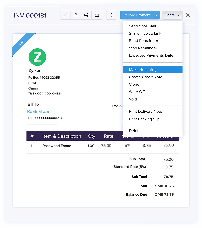 Recurring Billing - Invoicing and Accounting Software | Zoho Books