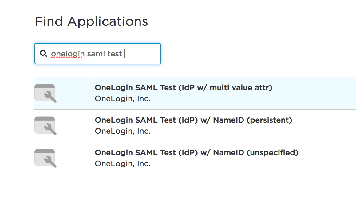 SSO OneLogin SAML test app