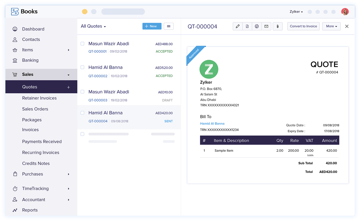 Create Quotes - Quote & Invoice Software | Zoho Books